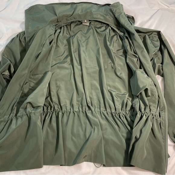 CALIA by Carrie Underwood Woven Ruched Olive Jacket (L / Large) - Picture 2 of 5